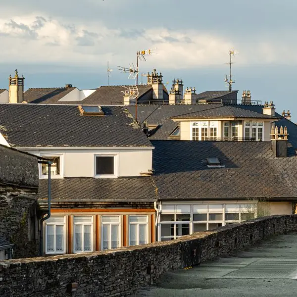 Toitures et chéneaux en zinc sur des maisons de ville à Saint-Herblain